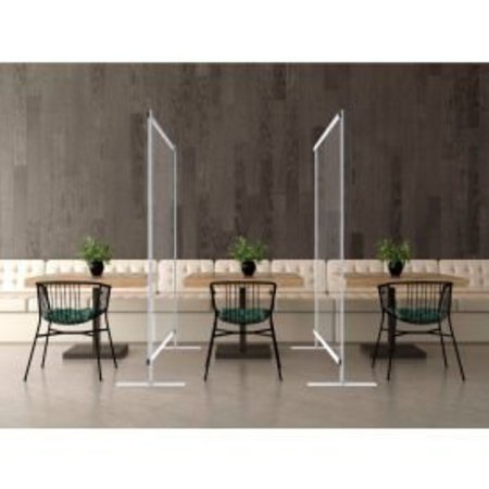 TESTRITE INSTRUMENT CO GEC&#153; Free Standing Portable Clear Divider Safety Partition, 6'W x 6'H TT-1987